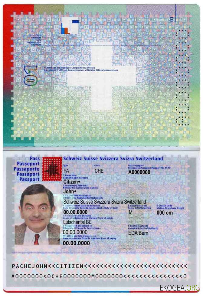 Passeport suisse template